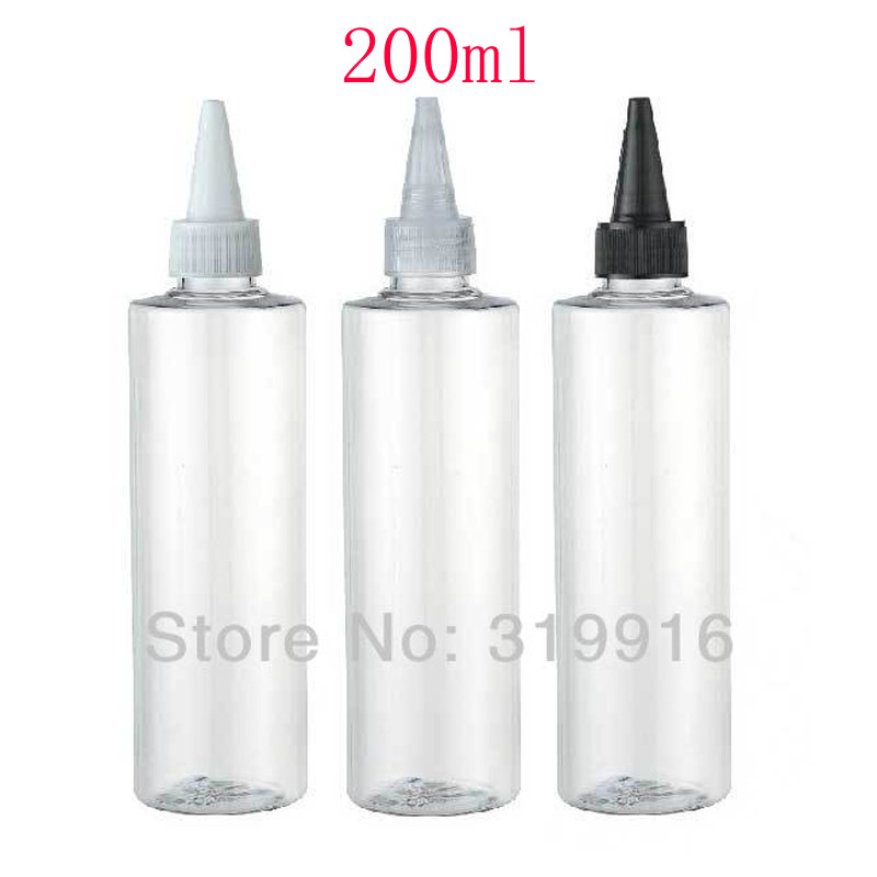 Free shipping 200ml(20pc/lot) empty round transparent bottles ,cylinder cosmetic packaging container