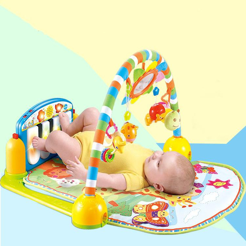 Infant Cartoon Cradle font b Toys b font Baby Gilrs Boys Fitness Frame Multifunction Foot Piano