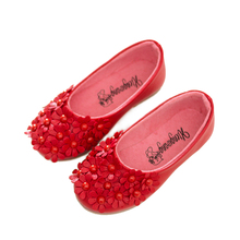 Children shoes girls shoes princess girls fashion single shoes lovely flower kids shoes soft sole leather flat