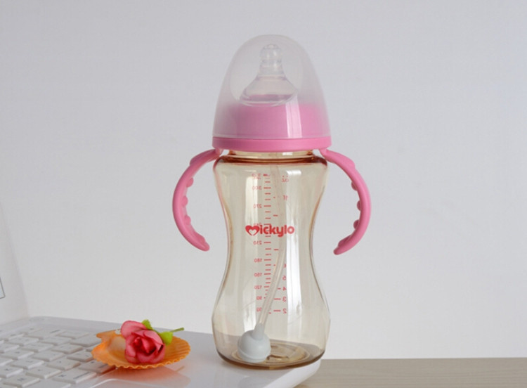 Plastic Baby Bottles Nuk PP Feeding Tool Product Feeder Wide Mouth Plastic Milk Bottle 330ml High Quality Baby Cup Straw (6)