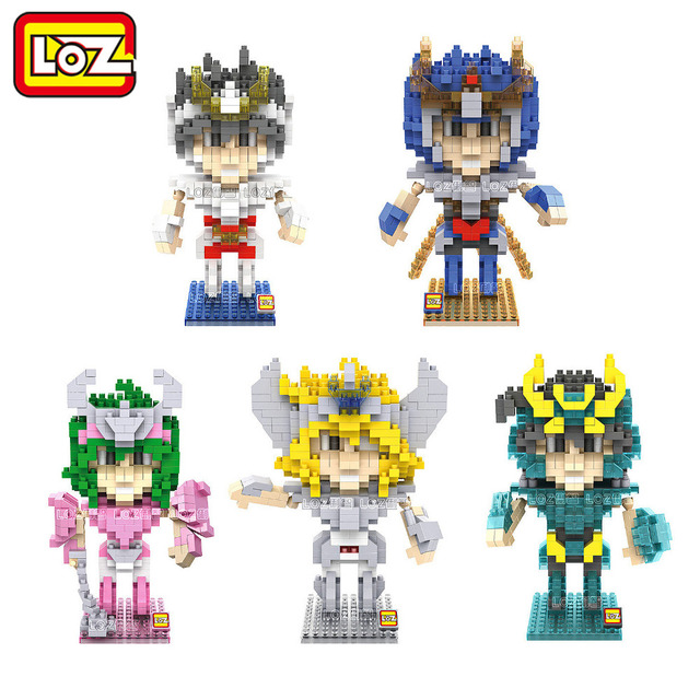 LOZ Saint Seiya Бронзовые Святые Шахты Строительный Блок Игрушки Seiya Shiryu Шун Hyoga Икки DIY Сборка Модели с Ограниченной Коллекция