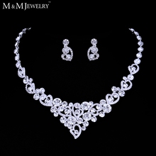 Silver Coronary heart Crystal Bridal Jewellery Units together with Necklace and Earrings Christmas Reward TL310-pin