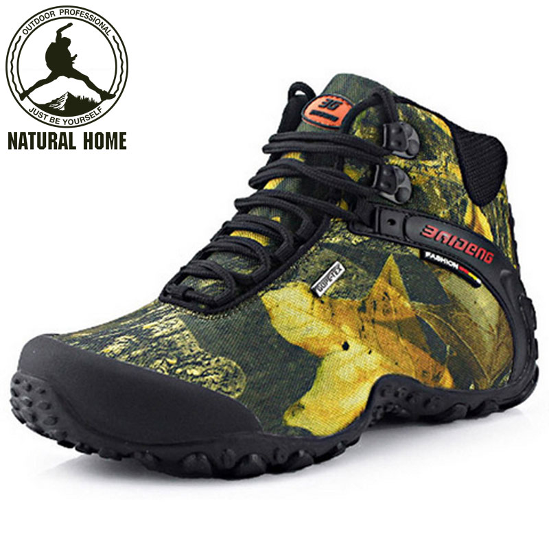 [NaturalHome] Brand Trekking Boots Anti-skid Mens Outdoor Hiking Climbing Shoes Fashion Men Sneakers Waterproof Shoes Boot