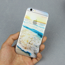 Новинка прозрачный океан песчаный пляж пена солнечный свет чехол для iPhone 6 6 s 4 печать жесткий задняя крышка для iPhone 6 4.7 дюймов