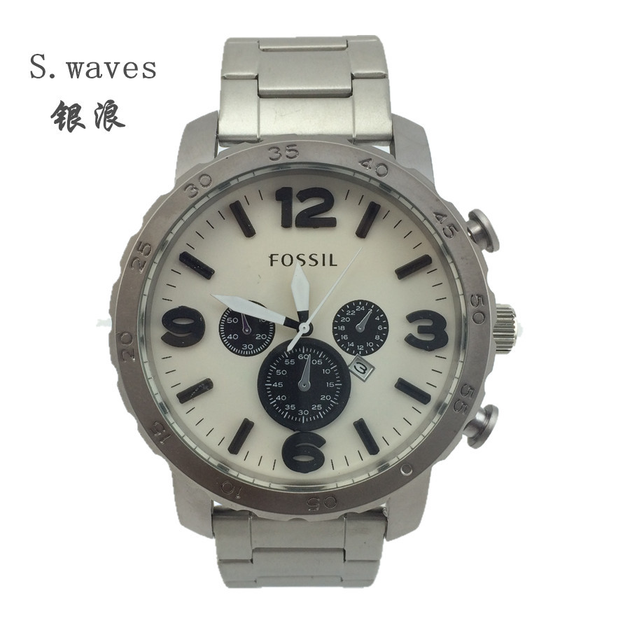 S waves Wristwatch Quartz Watch Date DZ American Men Stainless steel fossiler Casual Fashion Army table