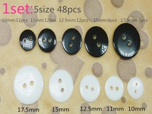 48pcs/set 10mm-17.5mm sewing accessoriesround resin buttons used for jewelry,decrative accessories or other handcraft DIY.