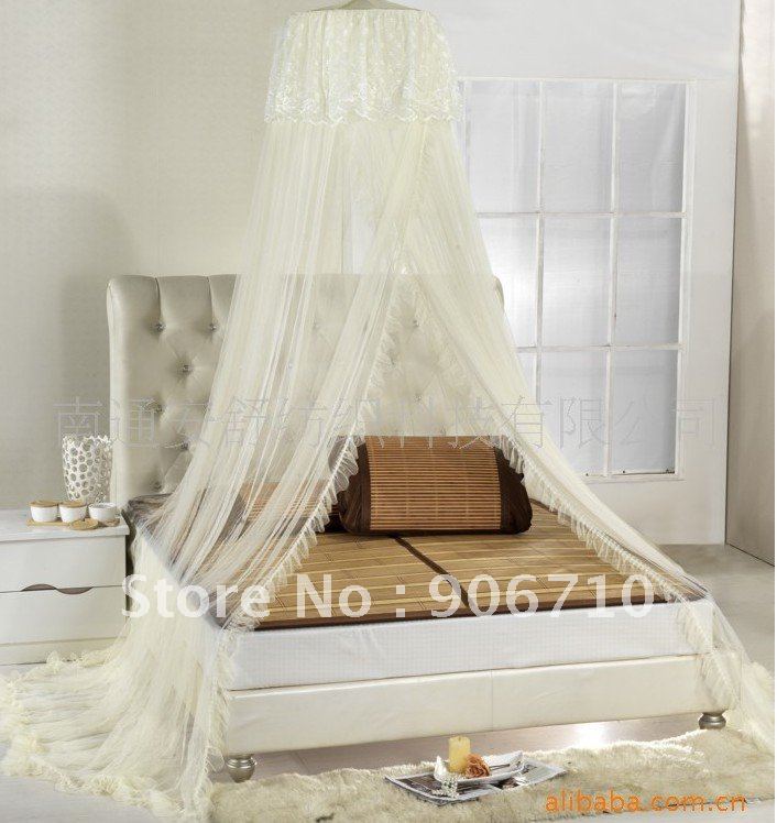 Free Shipping From USA+ Elegant Lace Bed Canopy Mosquito Net White ...