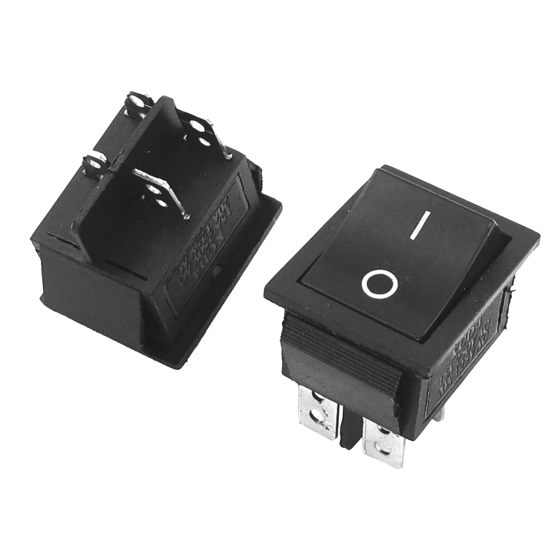 Shopping Time 2 Pcs Black 4 Pins DPST On Off Rocker Switch AC 250V 15A 125V