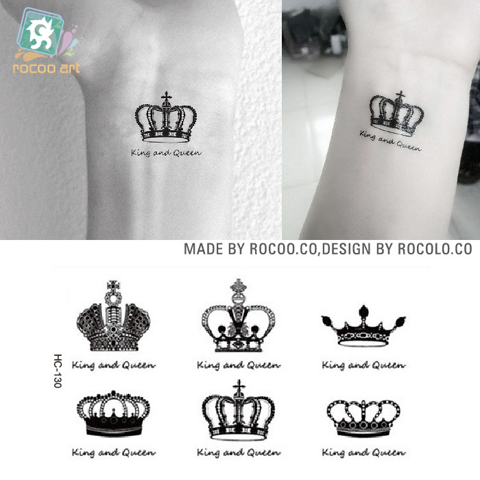 New Creative Design Crown Pattern Temporary Tattoos Arm And Wrist Women Men Style Disposable Waterproof Flash