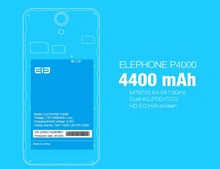 Original Elephone P4000 4G 8GBROM 1GBRAM 5 0 inch Smartphone MT6735 Quad Core Android 5 1