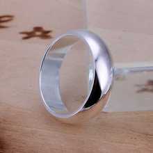 Free Shipping 925 Sterling Silver Ring Fine Fashion Smooth Round Silver Jewelry Ring Women Men Gift