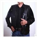 High quality Men s PU Leather vest Clothing Motorcycle Vest w 14 Patches Halley Punk Vest