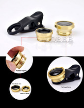 Universal 3in1 Clip on Fish Eye Wide Angle Macro Mobile Phone Camera Lens Kit For IPhone