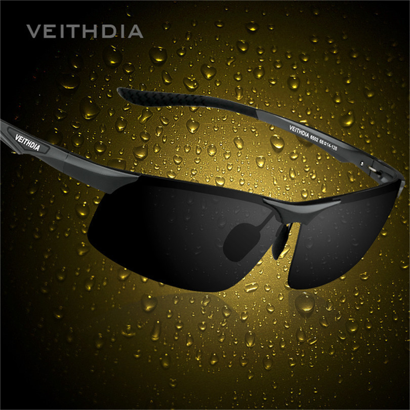 VEITHDIA 6502 Aluminum Magnesium Alloy Men Sunglasses Polarized Lens Driver Mirror Glasses Male Outdoor Sports Goggle