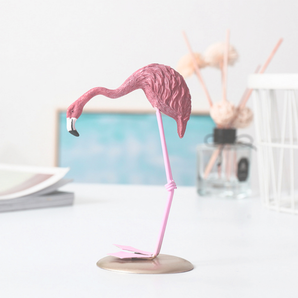 3x Flamingo Birds Sculpture Figurines Desk Shelf Cabinet Ornaments 