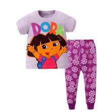 Kids Minnie Mouse Pyjamas Set Summer Dora Daisy Duck Short Sleeve Piyamas for Boys and Girls Kids Children Simpson Pajamas Set