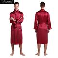 Lilysilk Dressing Gown Men Robe Silk Pure Sensitive Skin care Japanese Kimono Red Sleepwear Lounge Nightwear
