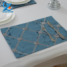 2pcs set 30 40cm Stereoscopic Flower Table Cloth Flocking font b Chequered b font Dining Table