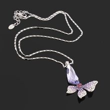 Charm Crystal butterfly Pendant necklace Free shipping withAAA crystals NC 104 designer Jewelry RIhood Jewery 2016