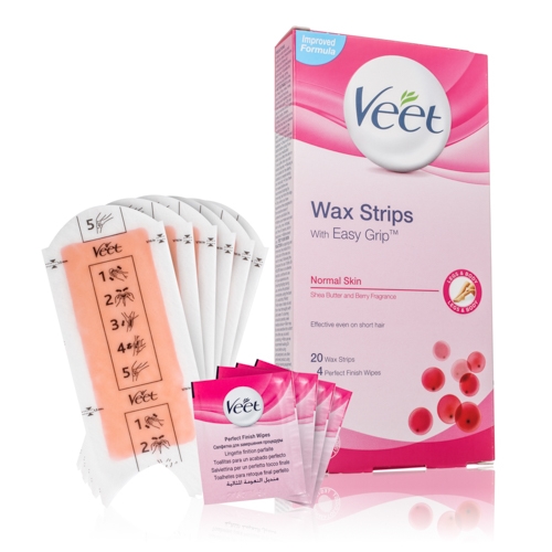 Veet Wax Strips with Easy Strips Hair Remoal (Shea Butter & Berry) Anti