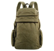 10PCS/LOT Canvas Backpack – Schoolbag – Coffee Color