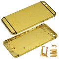 For iPhone 6 24K Gold Housing Back Cover Replacement Mid Frame Bezel Battery Door with Logo