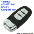 A4 A6 Q5 smart remote car key 8T0959754C 434Mhz 3button for Audi include key insert