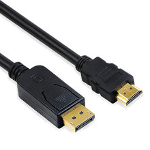 1M,1.5M,3M 28AWG DisplayPort Male to HDMI Male Passive Adatper Converter Cable,Gold Plated,Black-DP to HDMI – 1920 x 1080p@60fps