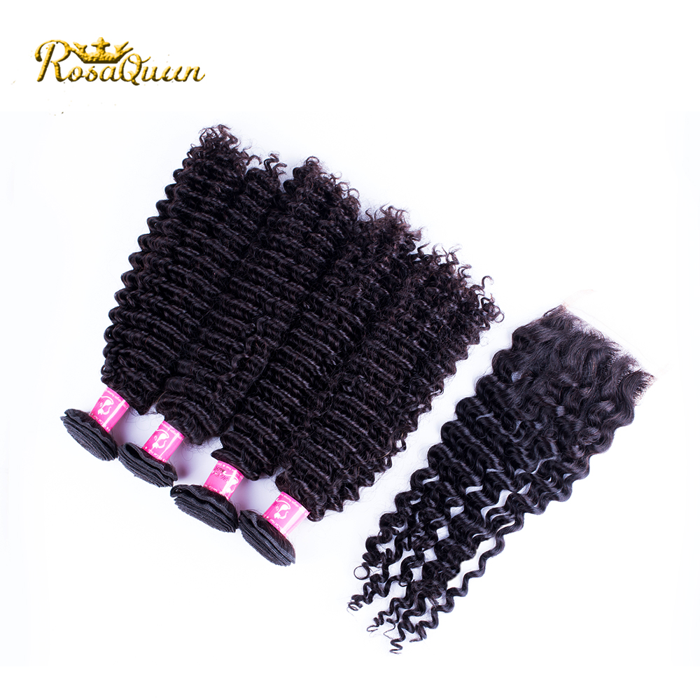 4/5 Hair Bundles With Lace Closures Peruvian Virgin Hair 7a Grade Peruvian Curly Hair With Closure Afro Kinky Curly With Closure