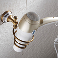 Salon Antique Brass Wall Mounted Spiral Hair Dryer Straightener Holder Home Hotel Hair Dryer Rack