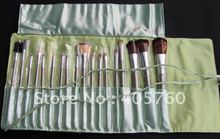 18PCS Professional green cosmetics makeup brushes make up brush set with case makeup tool kits free