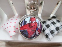 Marvel Super Heros Spiderman Necklace Pocket Watch Child Boy Watch Fashion 1pcs