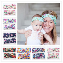 2pcs Women Girls Mum Mother Daughter Bohemia Parent Child Bow Flower Headband Hair Band Accessories Headwear