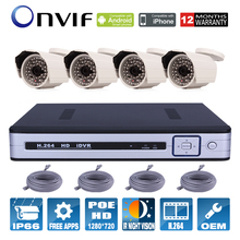 720 P 4CH POE NVR Системы ВИДЕОНАБЛЮДЕНИЯ Безопасности Ночного Видения Открытый Onvif P2P Ip-камера