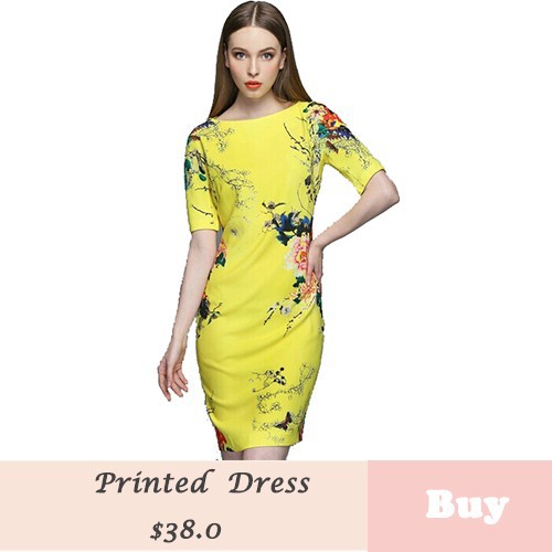 YELLOW PRINT DRESS