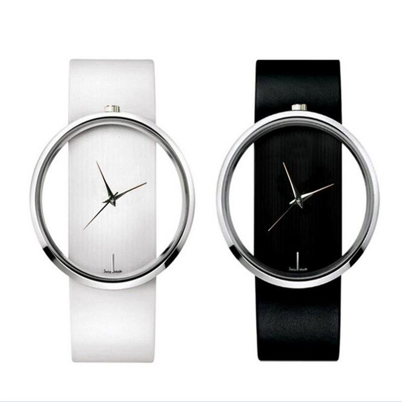 2016 Rushed Sale Fashion Women Watches Quartz Casual Transparent Hollow Dial Leather Wristwatches Watch Relogio Feminino
