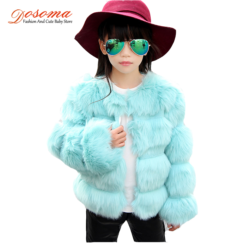 Girls faux fur coat 2015 Autumn/Winter warm Clothes Children Kids baby girls fur coat children outerwear jacket Warm clothing