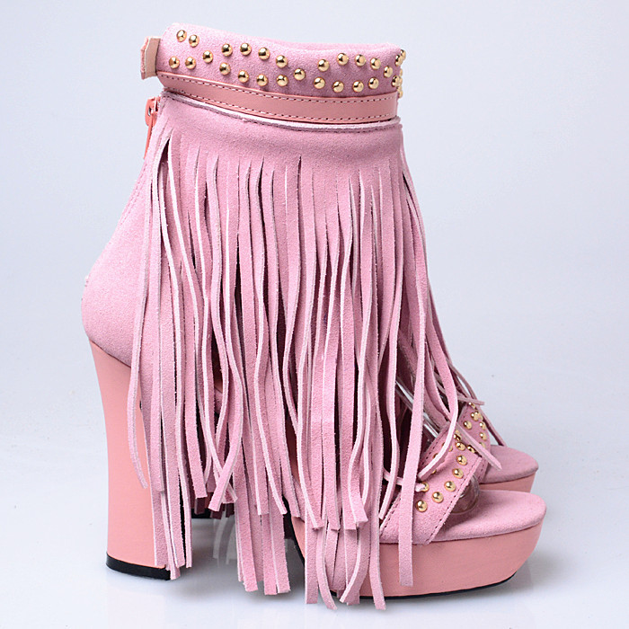 women's tassel flat heel sandals