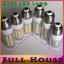 free shipping 1pcs/lot Led Light SMD5730  9W 12W 15W 18W 20W 25W  E14  E27 led bulb AC110V  AC220V   5730 Corn Bulbs Lamp