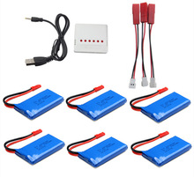 6 x 3.7V 780mah battery For Wltoys V626 V636 V686 V686G V686J V686K 2.4Gh 4CH 6-Axis UAV FPV RC Quadcopter Drone + 6 in1 Charger