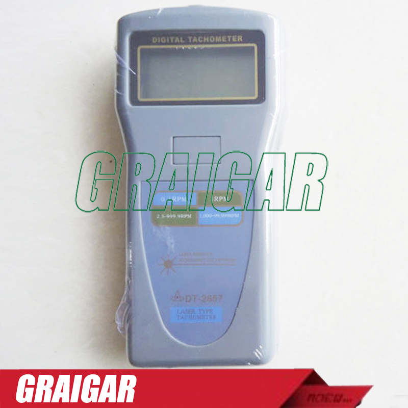 NEW Photo contact laser type DT-2857 Digital TACHOMETER 2.5~99,999 rpm