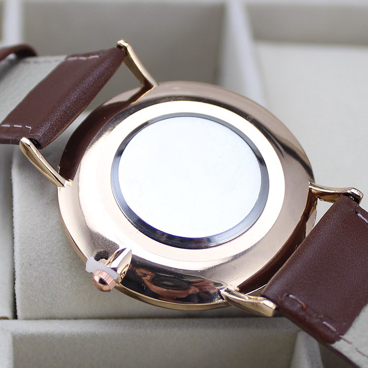 simple style clock men casual fashion watches leather strap gold case wristwatches Quartz Unisex Analog Geneva