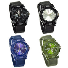 Lackingone del relogio masculino hombres relojes soldado militar reloj de cuarzo correa de lona Fabric exterior del reloj del deporte