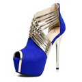 Size 35 44 Summer Stiletto Sexy Metal Women High Heels Red Bottom Wedge Shoes 14cm Thin