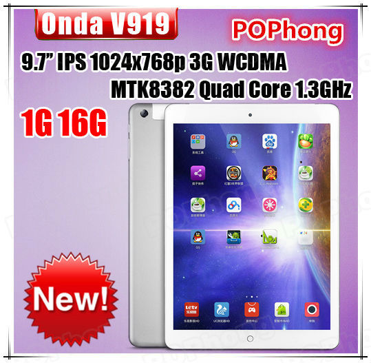 Original Onda V919 3G Tablet PC 9 7 Inch 2048x1536pixels MTK8392 Octa Core 2 0GHz 1G