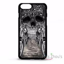 For iphone 4/4s 5/5s 5c SE 6/6s plus ipod touch 4/5/6 back skins cellphone cases cover Motorbike biker chopper skull tattoo