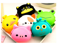 Cute Animals Women Silicone Coin Purse Japanese Candy Color Jelly Silicone Coin bag Mini key Wallet YB0019