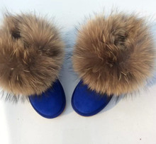 Low Price High Quality Natural 100 Fox Fur Snow Boots Nubuck Leather Low Women s Shoes
