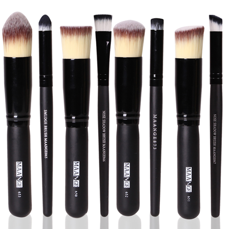Three Colors 8PCS Makeup Brushes Make Up Cosmetics Foundation Blending Makeup Brush Kit Set Wooden Makeup