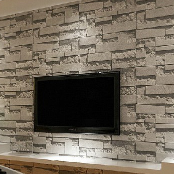 Modern Stacked brick 3d stone wallpaper roll grey brick wallpaper wall background wallpaper for living room pvc vinyl wall paper